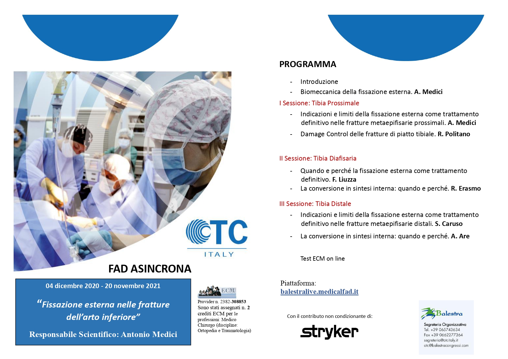 Locandina — 04 DIC 2020- 20 NOV 2021 | CORSO FAD “Fissazione esterna nelle fratture dell’arto inferiore”